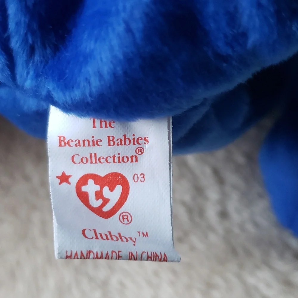 Clubby 🐻 1st Ty Collectors Club Beanie Baby 🐻 Royal Blue Bear 🐻 NWT - Picture 7 of 12